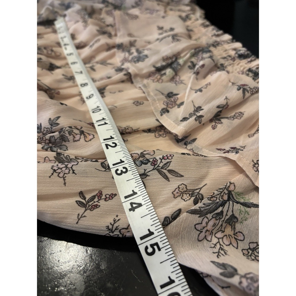 Hayden Los Angeles Dress Womens S Floral Ruffle Off Shoulder Smocked Waist Tired - Picture 15 of 16
